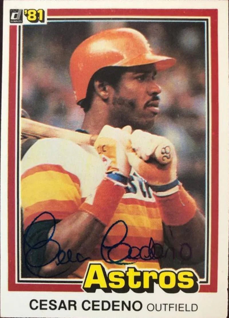 Cesar Cedeno Signed 1981 Donruss Baseball Card - Houston Astros