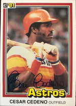 Cesar Cedeno Signed 1981 Donruss Baseball Card - Houston Astros