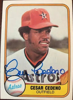 Cesar Cedeno Signed 1981 Fleer Baseball Card - Houston Astros