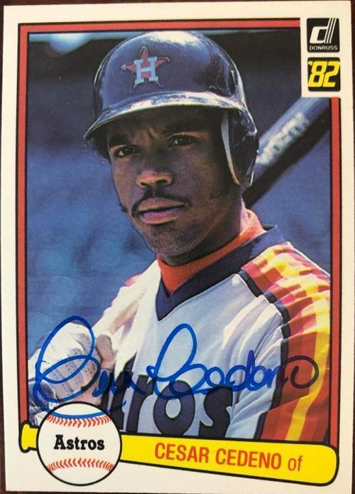 Cesar Cedeno Signed 1982 Donruss Baseball Card - Houston Astros - PastPros