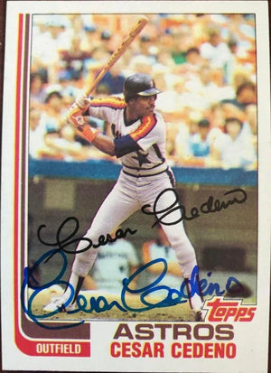 Cesar Cedeno Signed 1982 Topps Baseball Card - Houston Astros