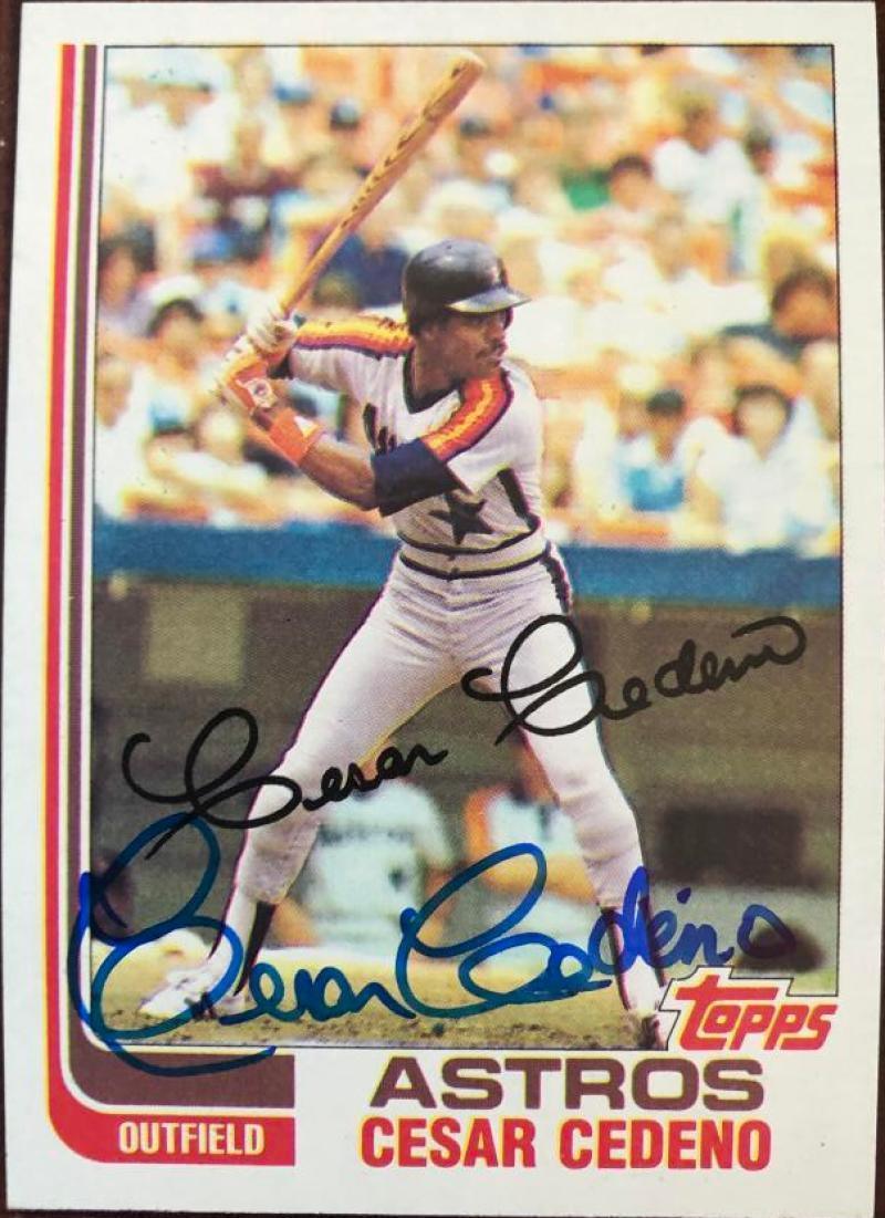 Cesar Cedeno Signed 1982 Topps Baseball Card - Houston Astros - PastPros
