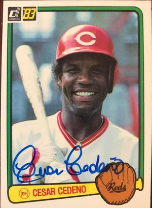 Cesar Cedeno Signed 1983 Donruss Baseball Card - Cincinnati Reds - PastPros