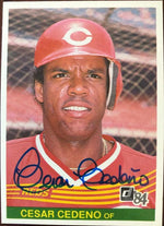 Cesar Cedeno Signed 1984 Donruss Baseball Card - Cincinnati Reds - PastPros