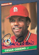 Cesar Cedeno Signed 1986 Donruss Baseball Card - St Louis Cardinals