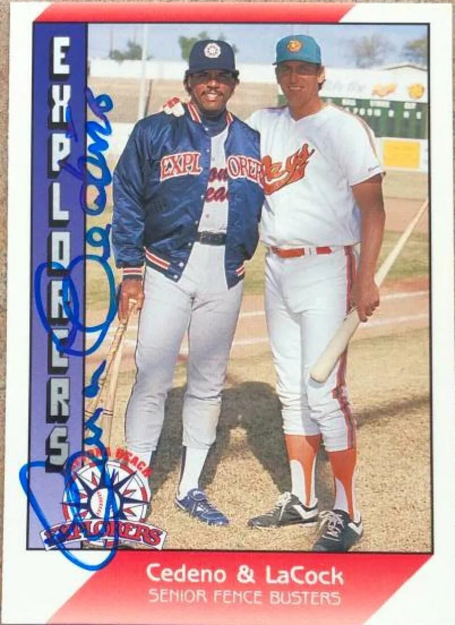 Cesar Cedeno Signed 1991 Pacific Senior League Baseball Card #53
