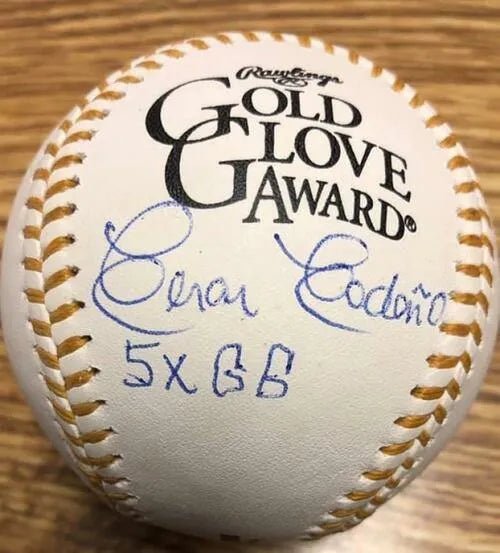 Cesar Cedeno Signed Rawlings Official Gold Glove Baseball