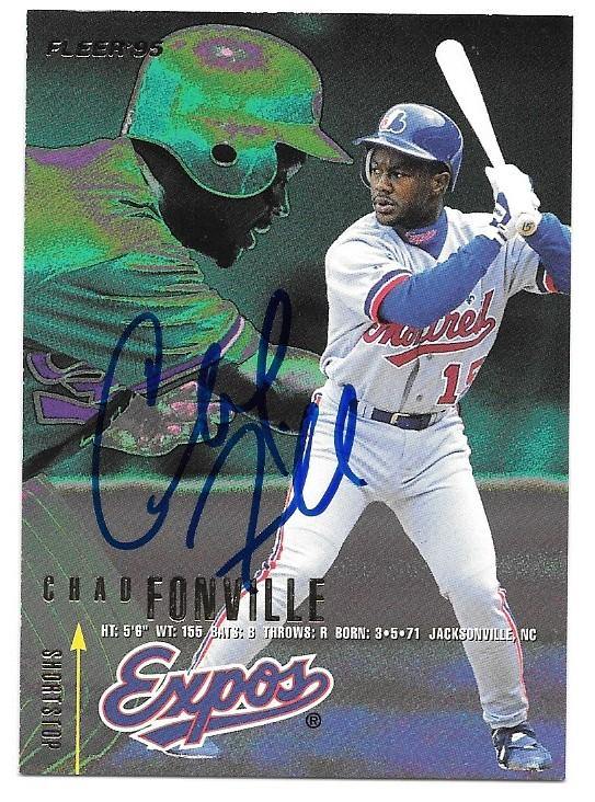 Chad Fonville Signed 1995 Fleer Baseball Card - Montreal Expos - PastPros