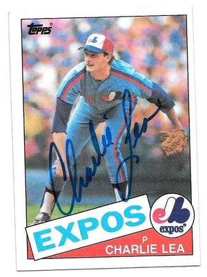 Charlie Lea Signed 1985 Topps Baseball Card - Montreal Expos