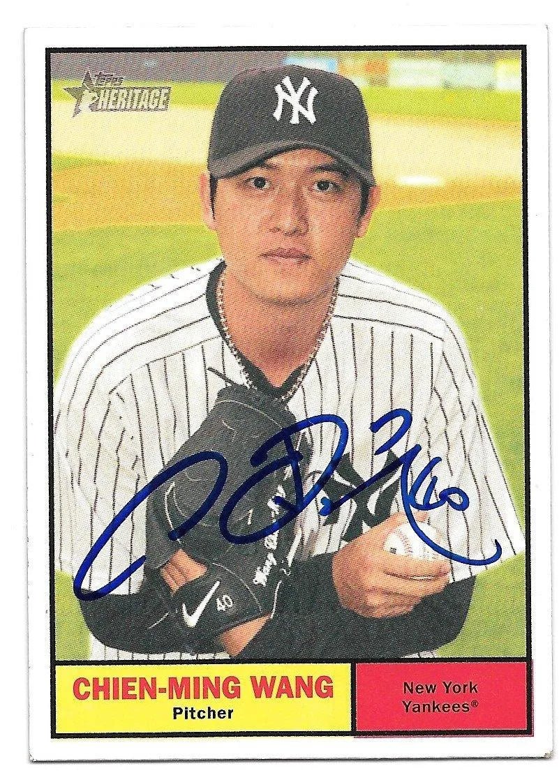 Chien-Ming Wang Signed 2010 Topps Heritage Baseball Card - New York Yankees
