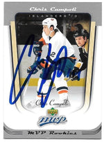 Chris Campoli Signed 2005-06 Upper Deck MVP Hockey Card - New York Islanders - PastPros