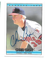 Chris Cron Signed 1992 Donruss Baseball Card - California Angels