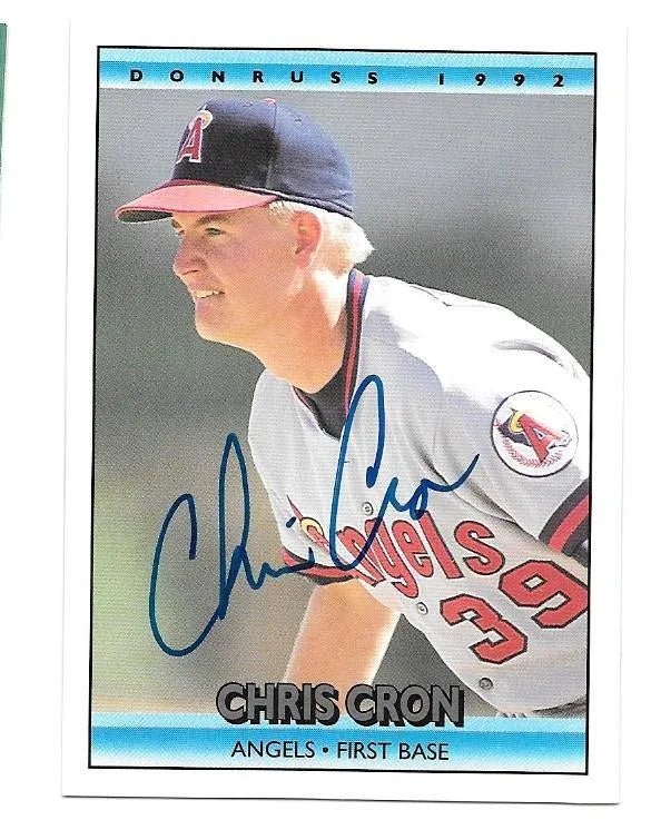 Chris Cron Signed 1992 Donruss Baseball Card - California Angels