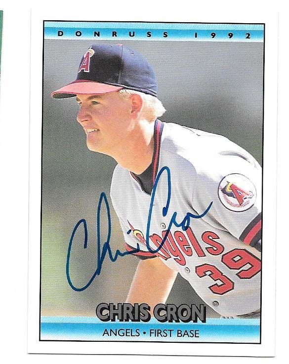 Chris Cron Signed 1992 Donruss Baseball Card - California Angels - PastPros