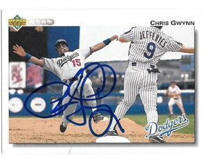 Chris Gwynn Signed 1992 Upper Deck Baseball Card - Los Angeles Dodgers
