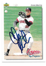 Chris Martin Signed 1992 Upper Deck Minors Baseball Card - Montreal Expos - PastPros