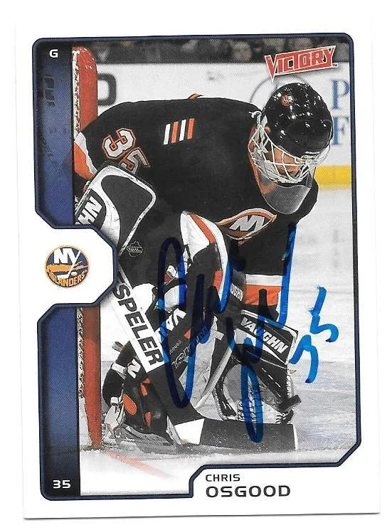 Chris Osgood Signed 2002-03 Upper Deck Victory Hockey Card - New York Islanders - PastPros