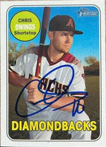 Chris Owings Signed 2018 Topps Heritage Baseball Card - Arizona Diamondbacks