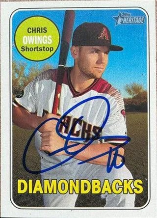 Chris Owings Signed 2018 Topps Heritage Baseball Card - Arizona Diamondbacks