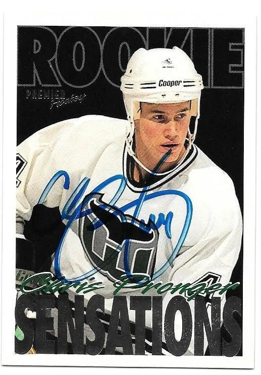 Chris Pronger Signed 1994-95 Premier Hockey Card - Hartford Whalers - PastPros