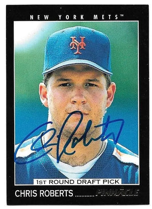 Chris Roberts Signed 1993 Pinnacle Baseball Card - New York Mets
