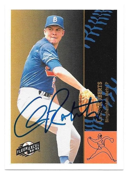 Chris Roberts Signed 1994-95 Fleer Excel Baseball Card - Binghamton Mets