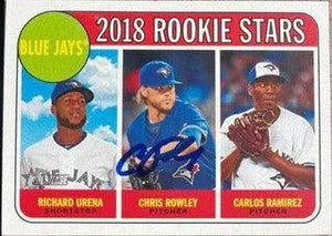 Chris Rowley Signed 2018 Topps Heritage Baseball Card - Toronto Blue Jays