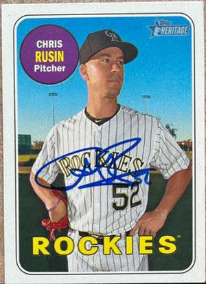 Chris Rusin Signed 2018 Topps Heritage Baseball Card - Colorado Rockies - PastPros