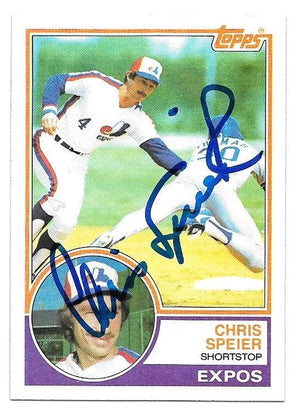 Chris Speier Signed 1983 Topps Baseball Card - Montreal Expos - PastPros