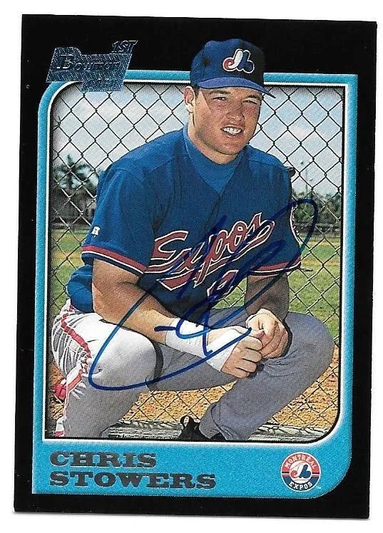 Chris Stowers Signed 1997 Bowman Baseball Card - Montreal Expos