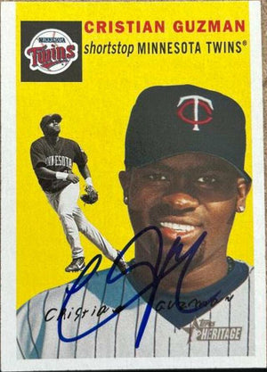 Christian Guzman Signed 2003 Topps Heritage Baseball Card - Minnesota Twins - PastPros