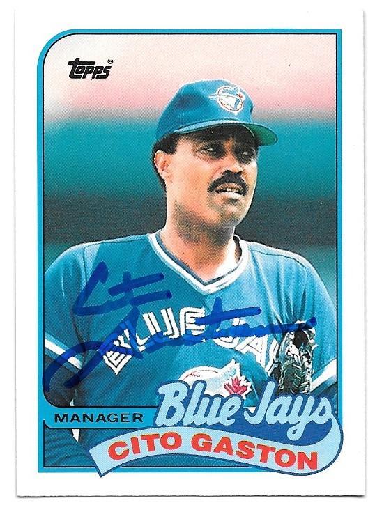 Cito Gaston Signed 1989 Topps Baseball Card - Toronto Blue Jays - PastPros