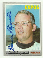 Claude Raymond Signed 1970 Topps Baseball Card - Montreal Expos