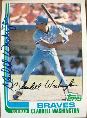 Claudell Washington Signed 1982 Topps Baseball Card - Atlanta Braves - PastPros