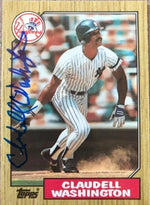 Claudell Washington Signed 1987 Topps Tiffany Baseball Card - New York Yankees