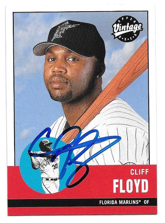 Cliff Floyd Signed 2001 Upper Deck Vintage Baseball Card - Florida Marlins - PastPros