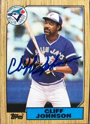 Cliff Johnson Signed 1987 Topps Baseball Card - Toronto Blue Jays