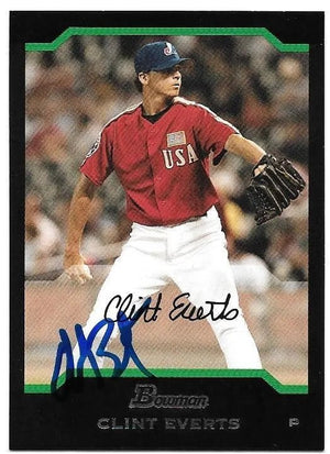 Clint Everts Signed 2004 Bowman Baseball Card - Montreal Expos