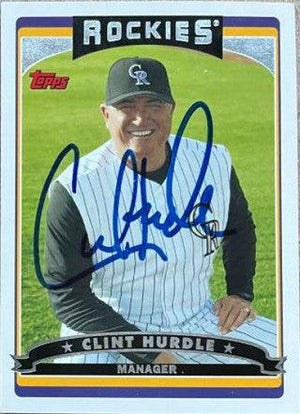 Clint Hurdle Signed 2006 Topps Baseball Card - Colorado Rockies - PastPros