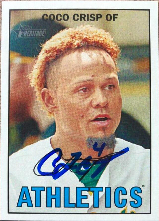 Coco Crisp Signed 2016 Topps Heritage Baseball Card - Oakland A's - PastPros