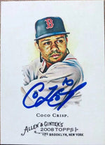 Coco Crisp Signed 2018 Allen & Ginter Baseball Card - Boston Red Sox