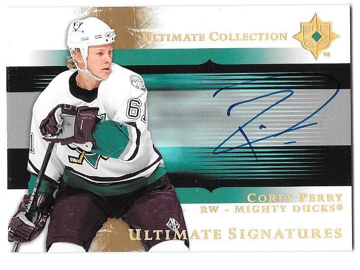 Corey Perry Signed 2005-06 Ultimate Collection Signatures Hockey Card - Anaheim Mighty Ducks - PastPros