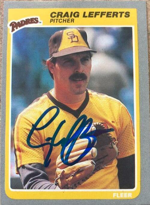 Craig Lefferts Signed 1985 Fleer Baseball Card - San Diego Padres - PastPros