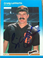 Craig Lefferts Signed 1987 Fleer Baseball Card - San Diego Padres