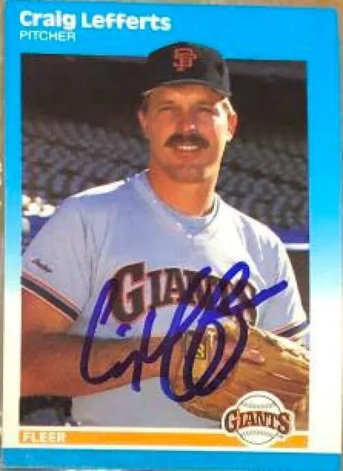 Craig Lefferts Signed 1987 Fleer Baseball Card - San Francisco Giants