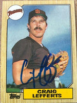 Craig Lefferts Signed 1987 Topps Baseball Card - San Diego Padres - PastPros
