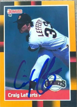 Craig Lefferts Signed 1988 Donruss Baseball's Best Baseball Card - San Francisco Giants