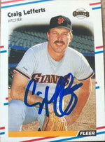 Craig Lefferts Signed 1988 Fleer Baseball Card - San Francisco Giants