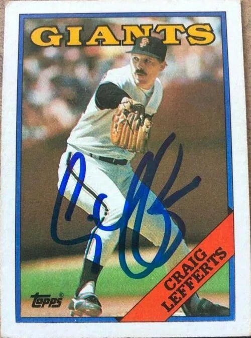 Craig Lefferts Signed 1988 Topps Baseball Card - San Francisco Giants