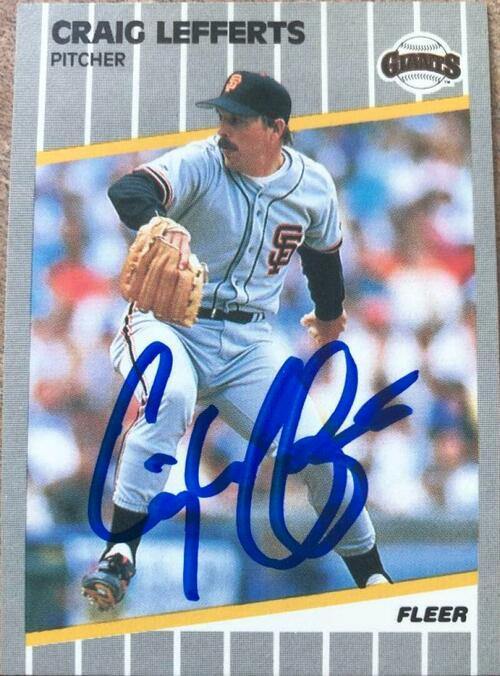 Craig Lefferts Signed 1989 Fleer Baseball Card - San Francisco Giants - PastPros
